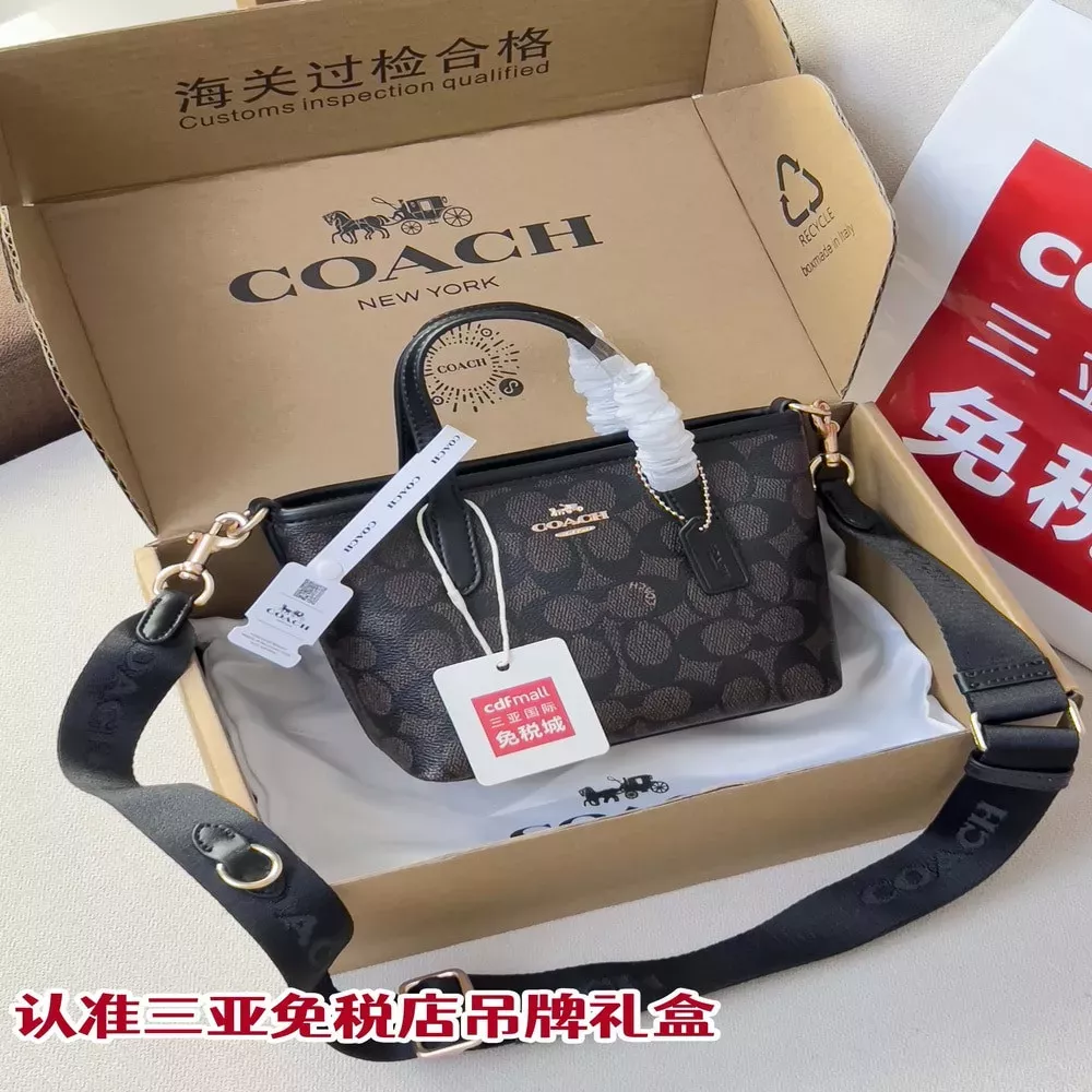 코치 시그니처 C 패턴 미니 시티 토트백