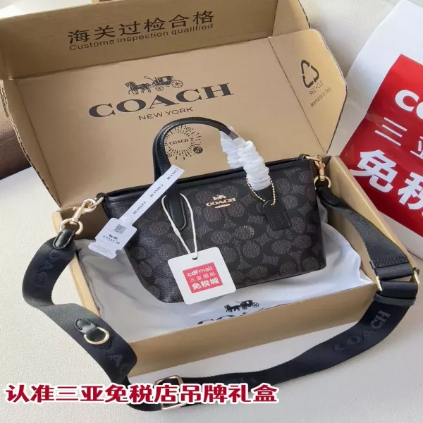 코치 시그니처 C 패턴 미니 시티 토트백