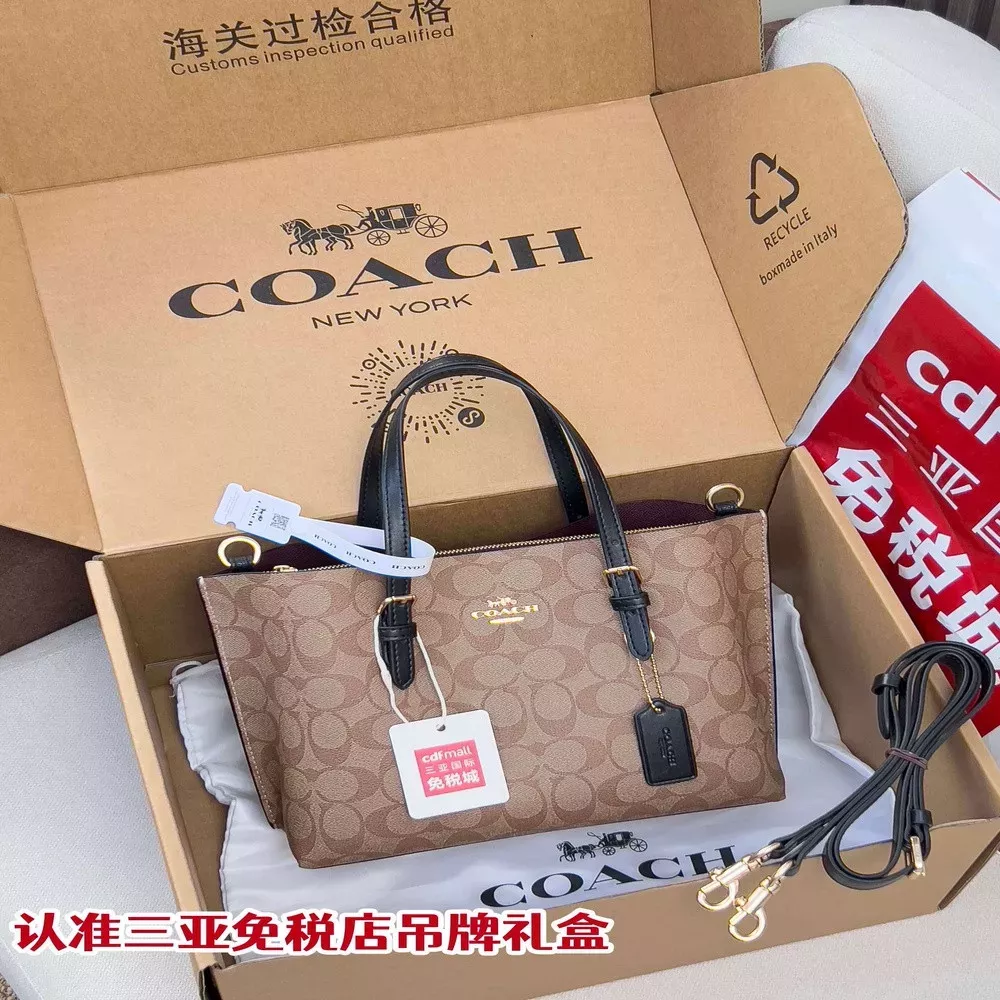 코치 몰리 토트 25 스몰 시그니처 캔버스 백