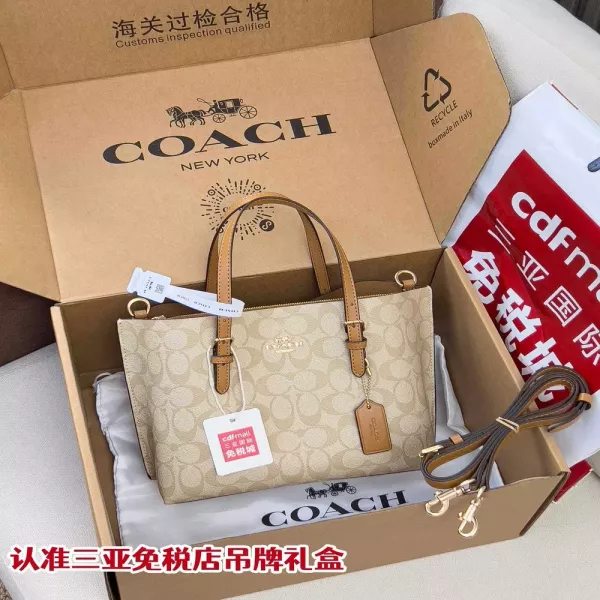 코치 몰리 토트 25 스몰 시그니처 캔버스