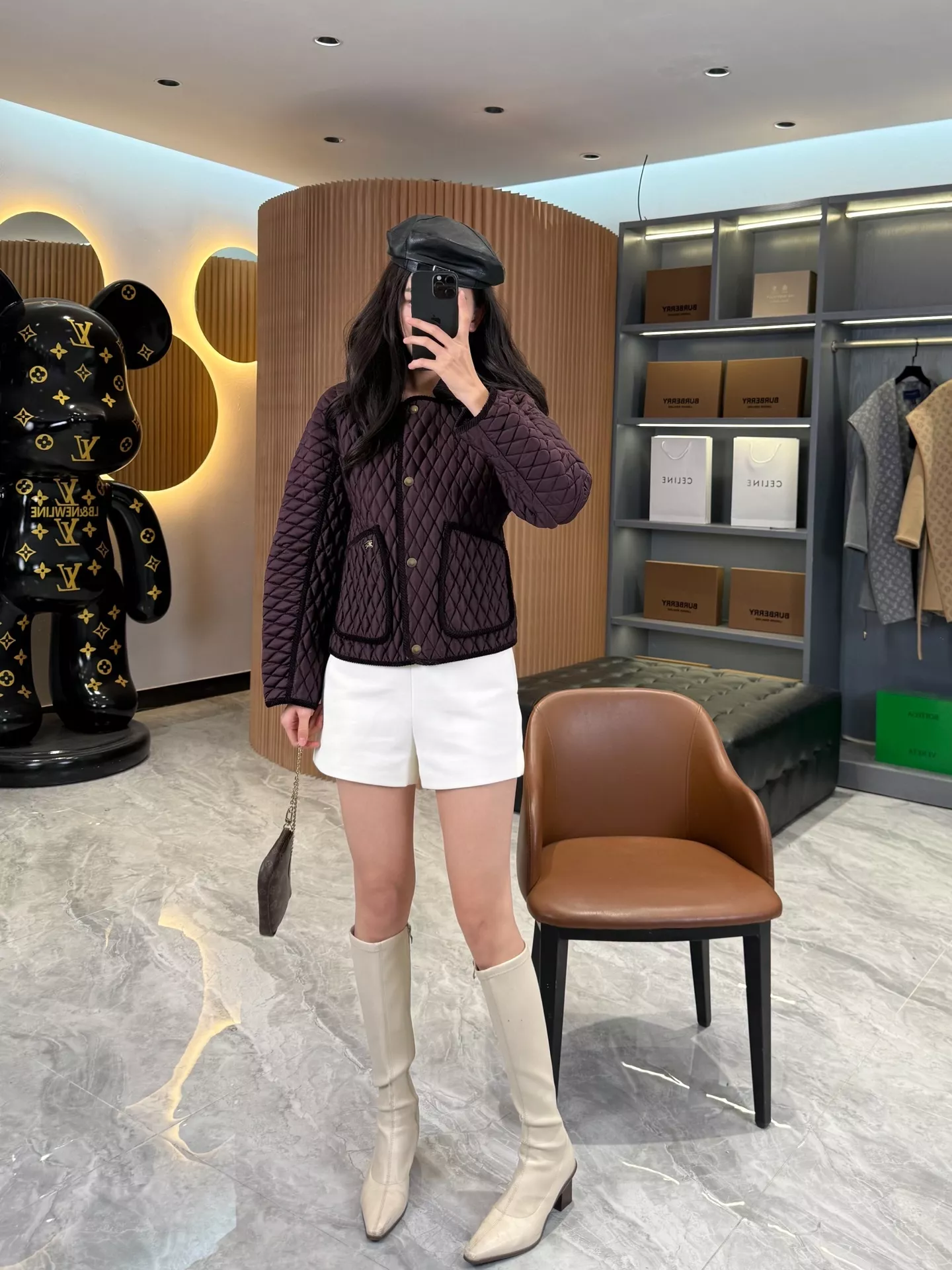 버버리 플로리스톤 여성 숏 퀼팅 나일론 패딩 재킷 상세 이미지 124