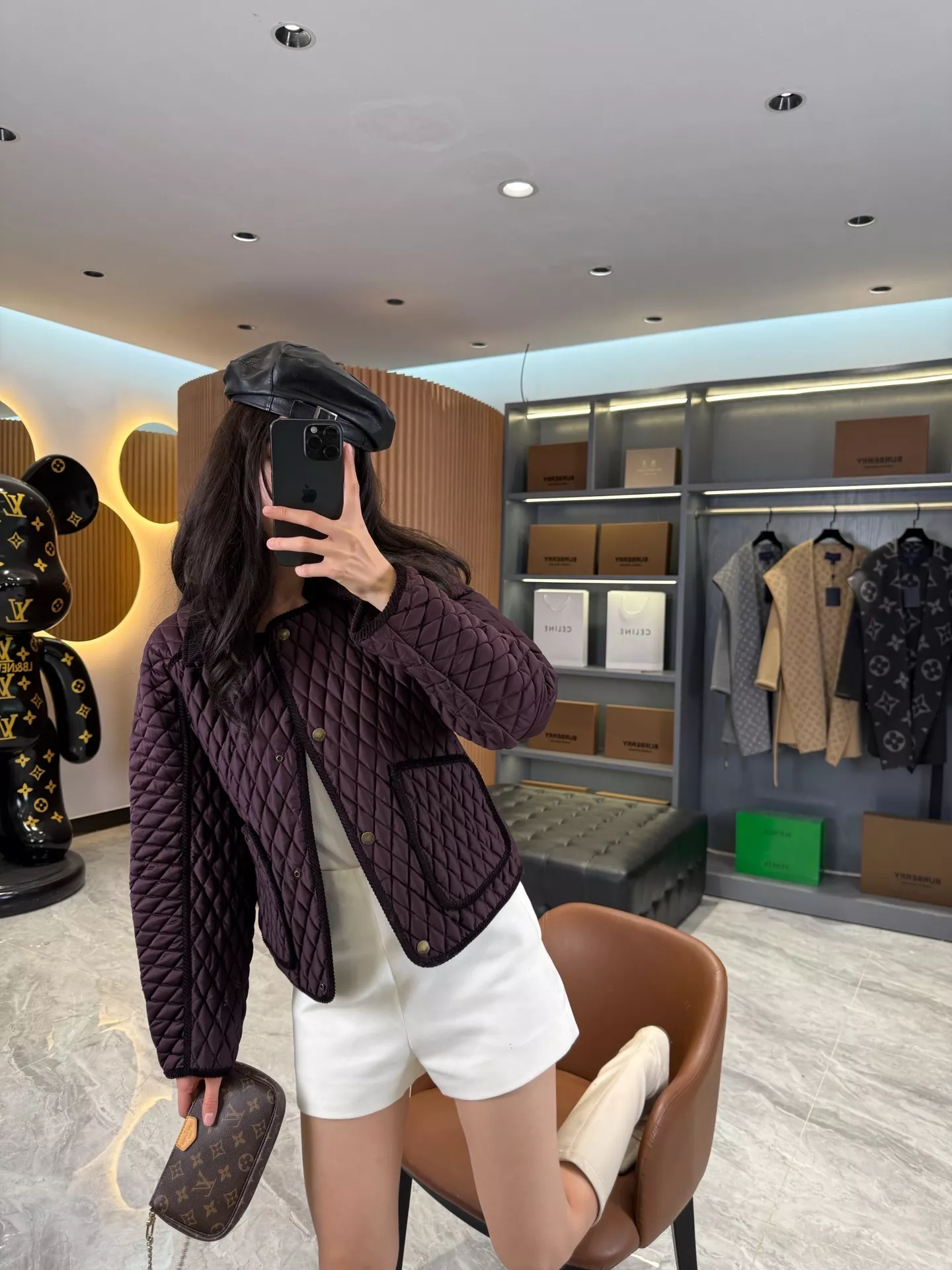 버버리 플로리스톤 여성 숏 퀼팅 나일론 패딩 재킷 상세 이미지 128