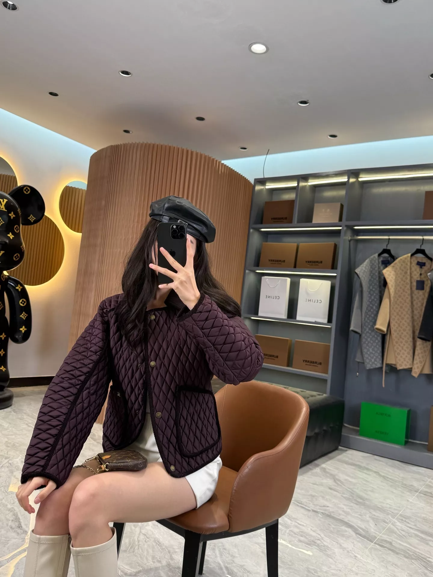 버버리 플로리스톤 여성 숏 퀼팅 나일론 패딩 재킷 상세 이미지 131