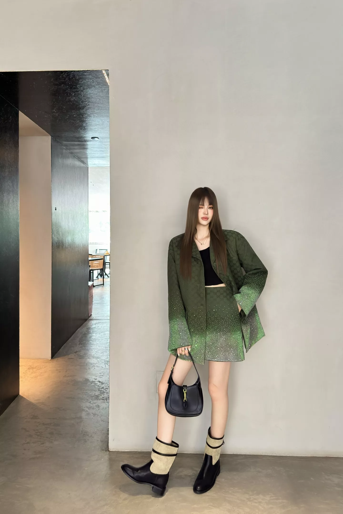 구찌 더블G 자카드 핫픽스 미니 스커트 상세 이미지 18