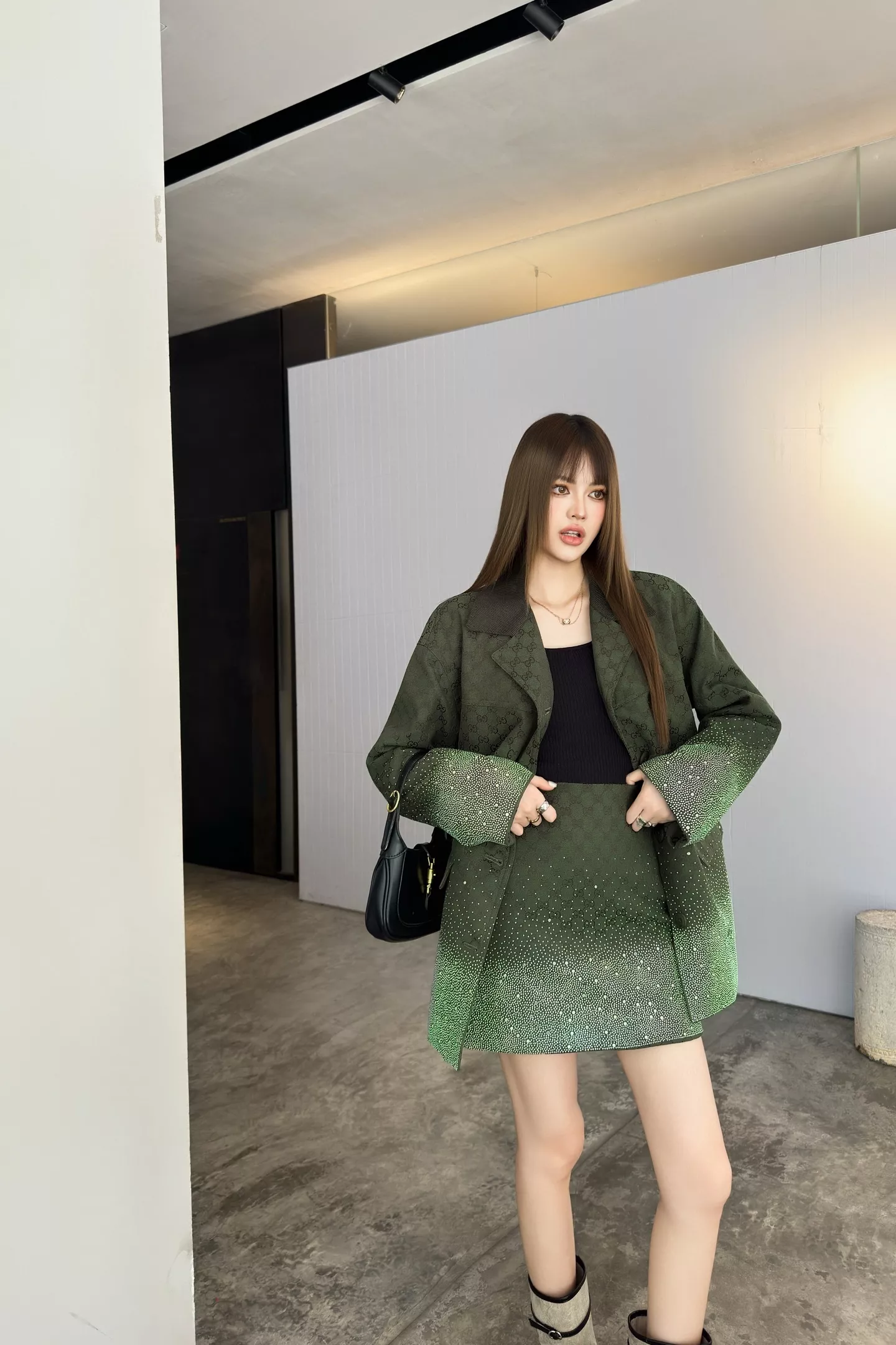 구찌 더블G 자카드 핫픽스 미니 스커트 상세 이미지 14