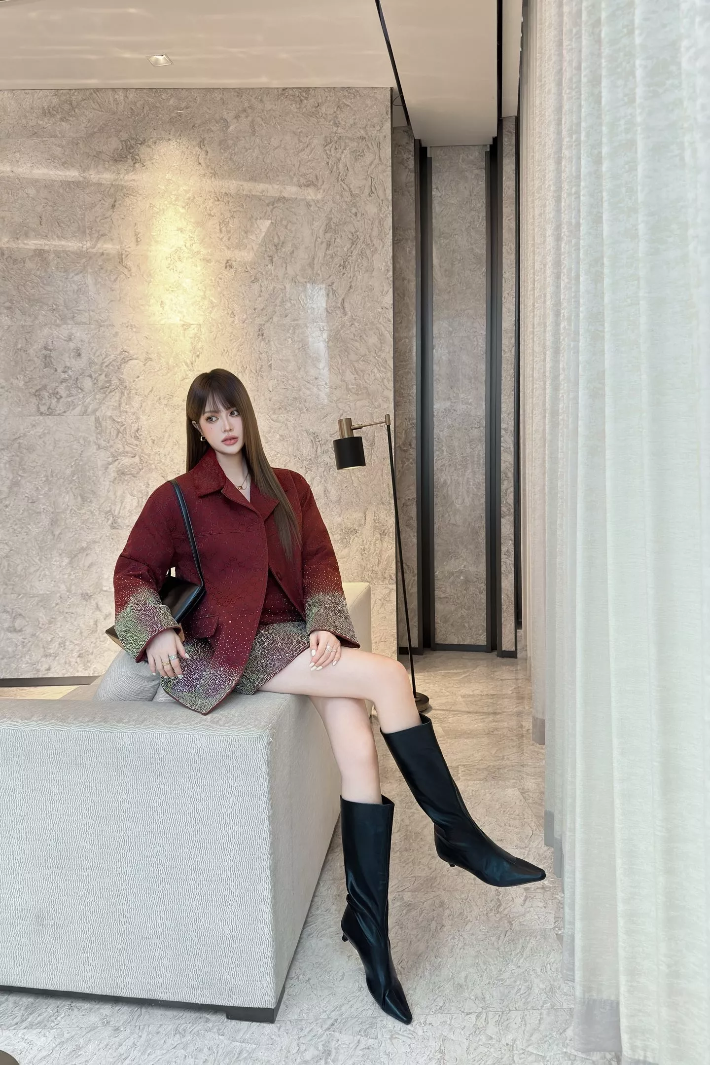 구찌 더블G 자카드 핫픽스 미니 스커트 상세 이미지 15