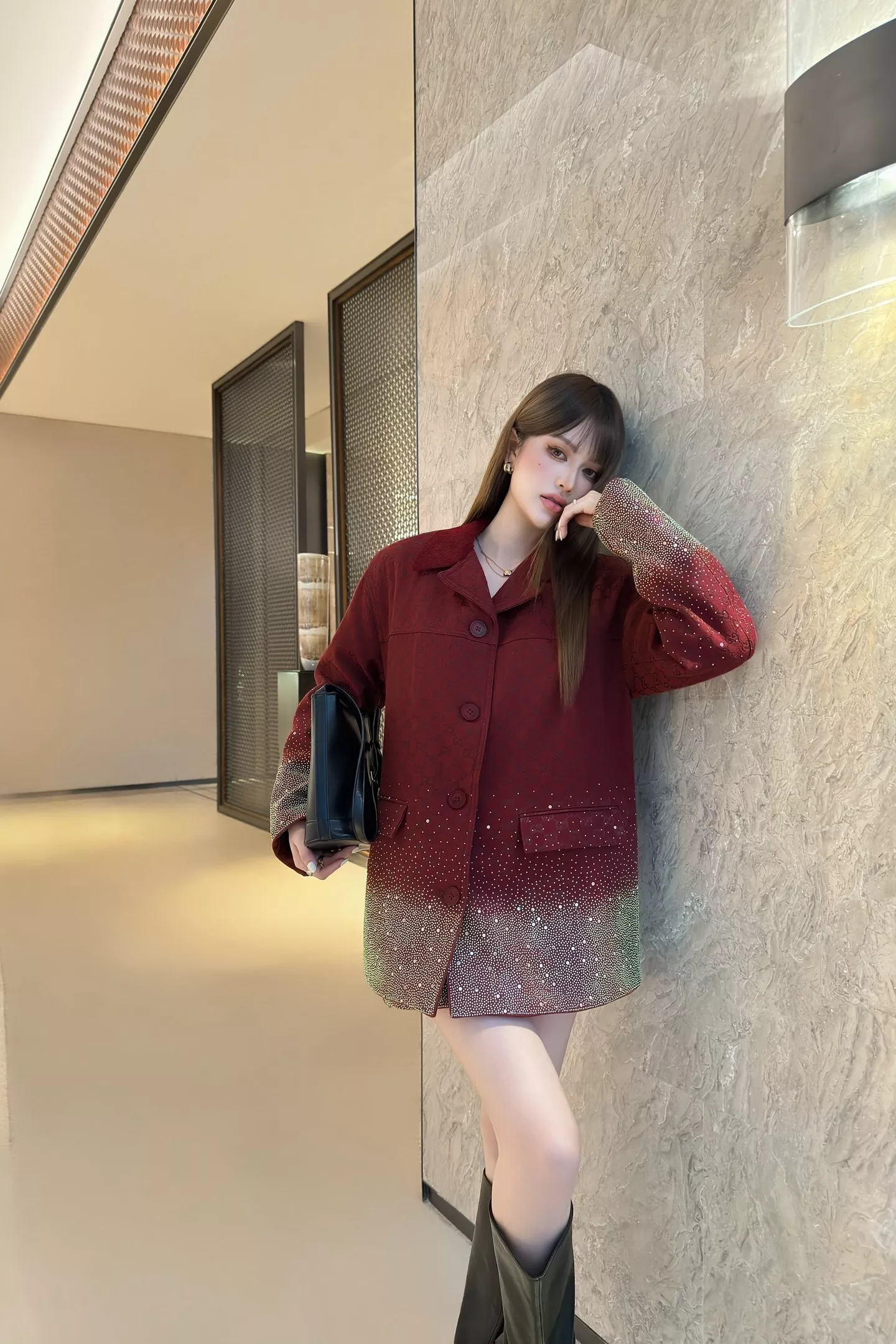 구찌 더블G 자카드 핫픽스 미니 스커트 상세 이미지 19