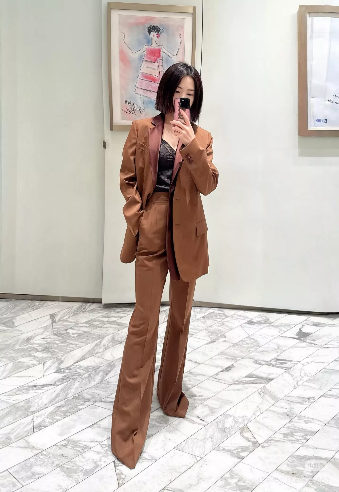 노브랜드 브라운 테일러드 슬랙스 팬츠 상세 이미지 10