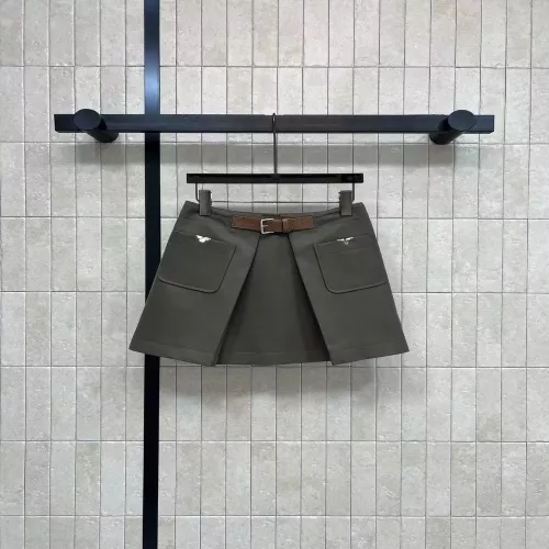 루이비통 그레이그린 플리츠 레더 벨트 포켓 미니 스커트
