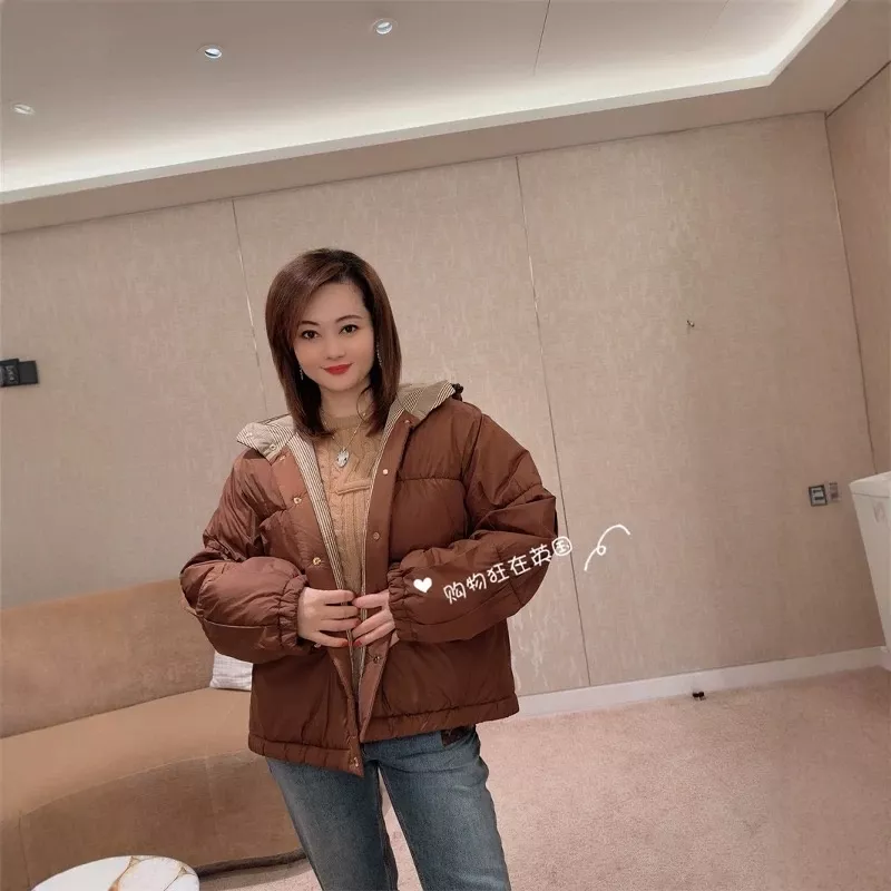 루이비통 브라운 숏 후드 다운 패딩 재킷 상세 이미지 20
