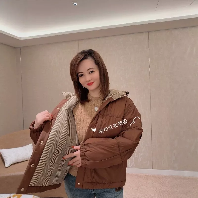 루이비통 브라운 숏 후드 다운 패딩 재킷 상세 이미지 21