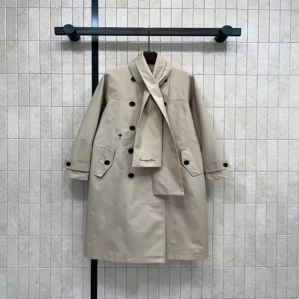 디올 25FW 탈부착 머플러형 넥워머 더블버튼 트렌치 코트