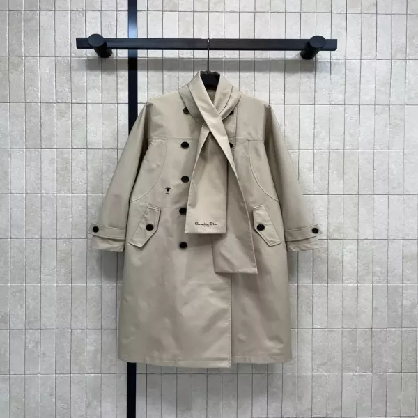 디올 25FW 탈부착 머플러형 넥워머 더블버튼 트렌치 코트