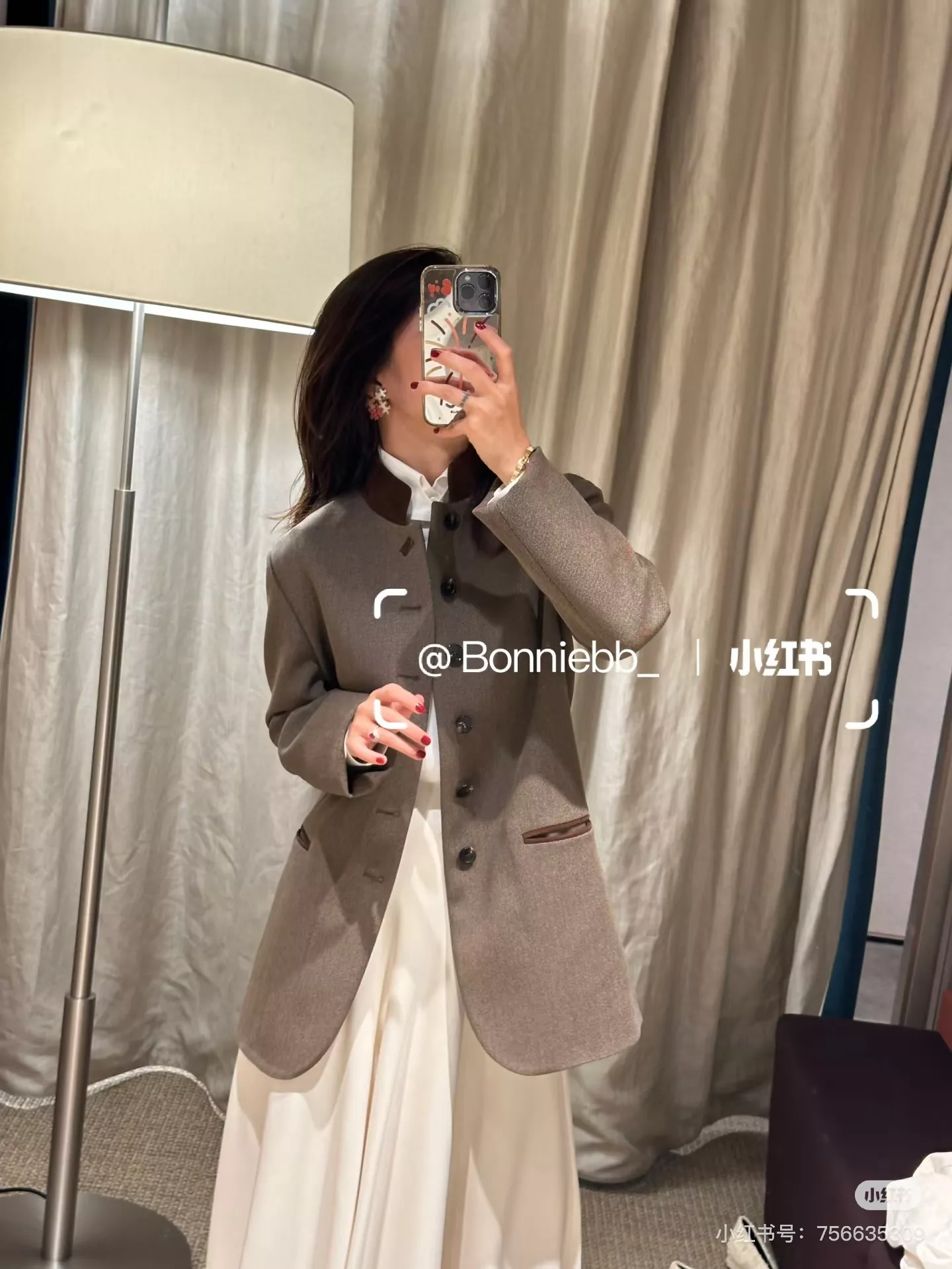로로피아나 25FW 배색 스탠드카라 테일러드 재킷 상세 이미지 18