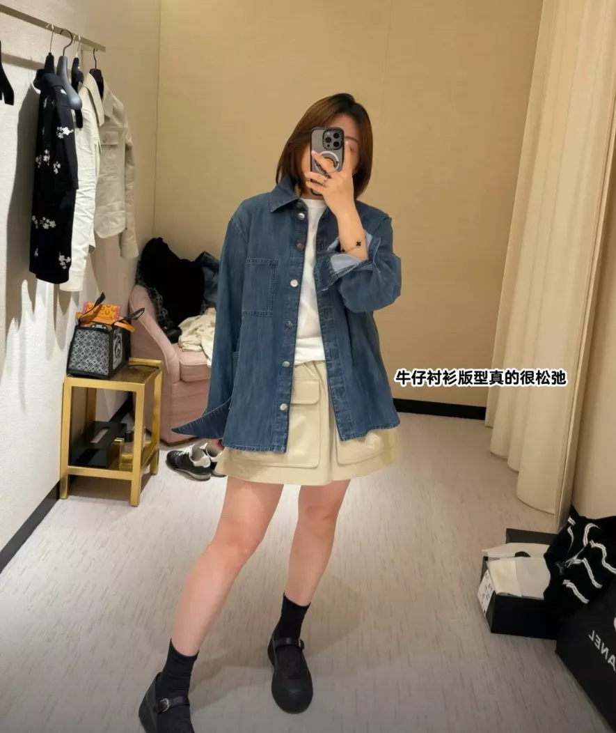 자라 빈티지 워싱 데님 셔츠 재킷 하이웨이스트 와이드 팬츠 세트 상세 이미지 12