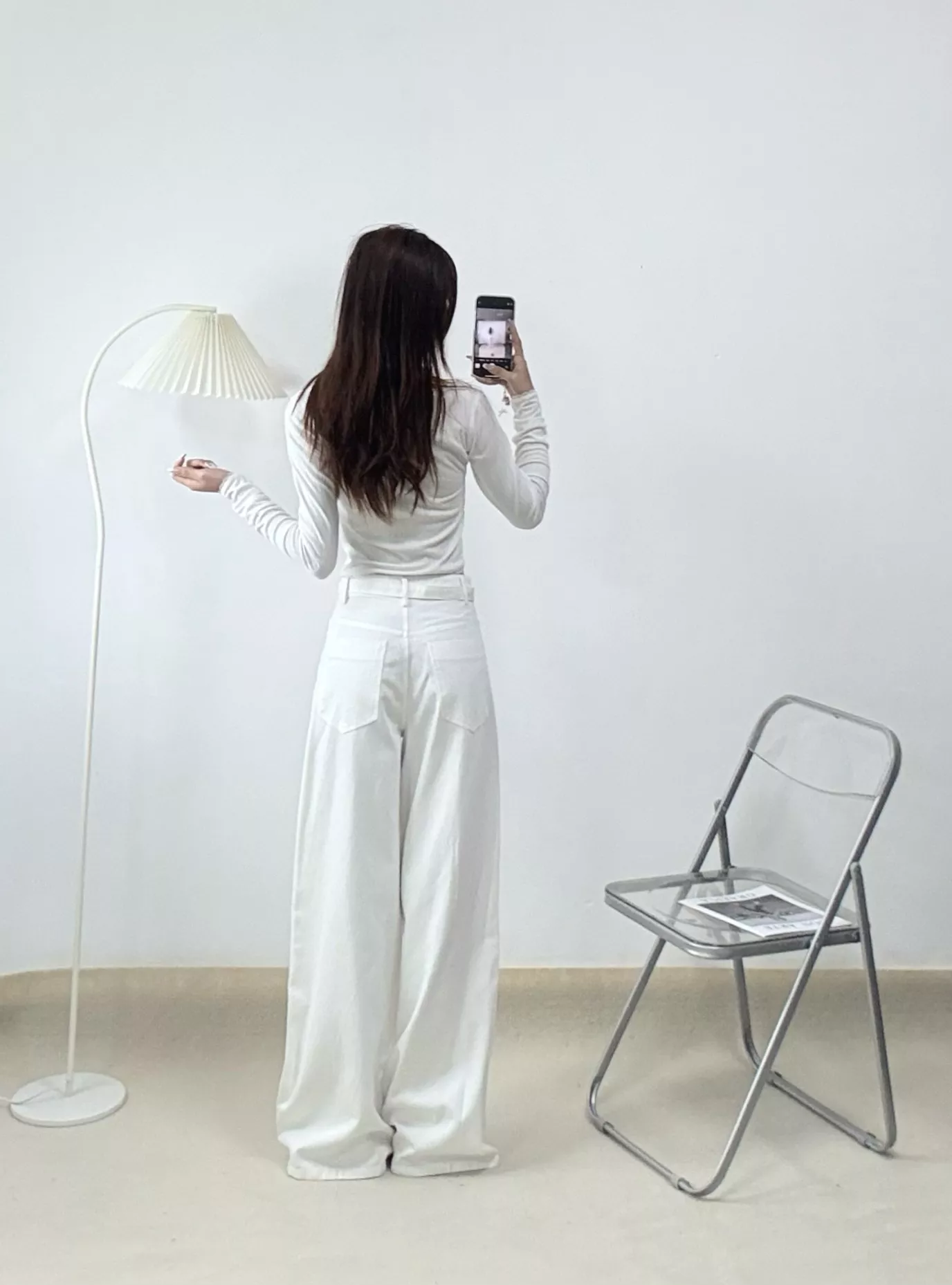 샤넬 로고 자수 허리벨트 하이웨이스트 와이드 팬츠 상세 이미지 19