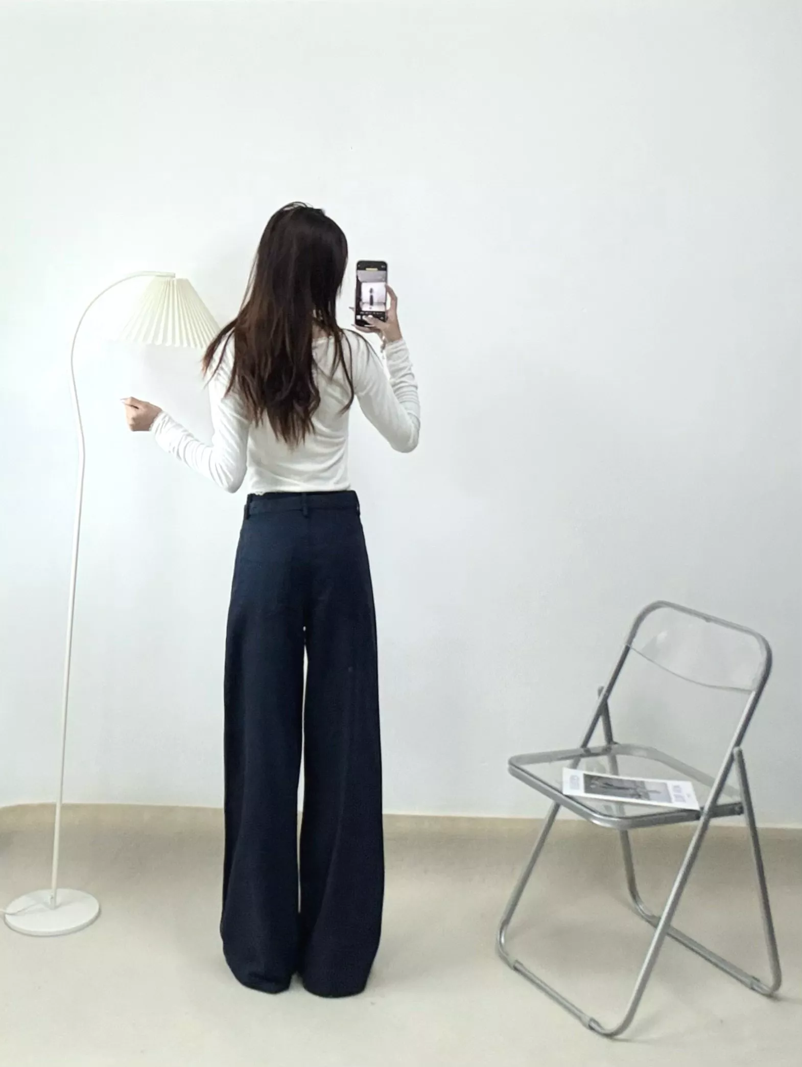 샤넬 로고 자수 허리벨트 하이웨이스트 와이드 팬츠 상세 이미지 27