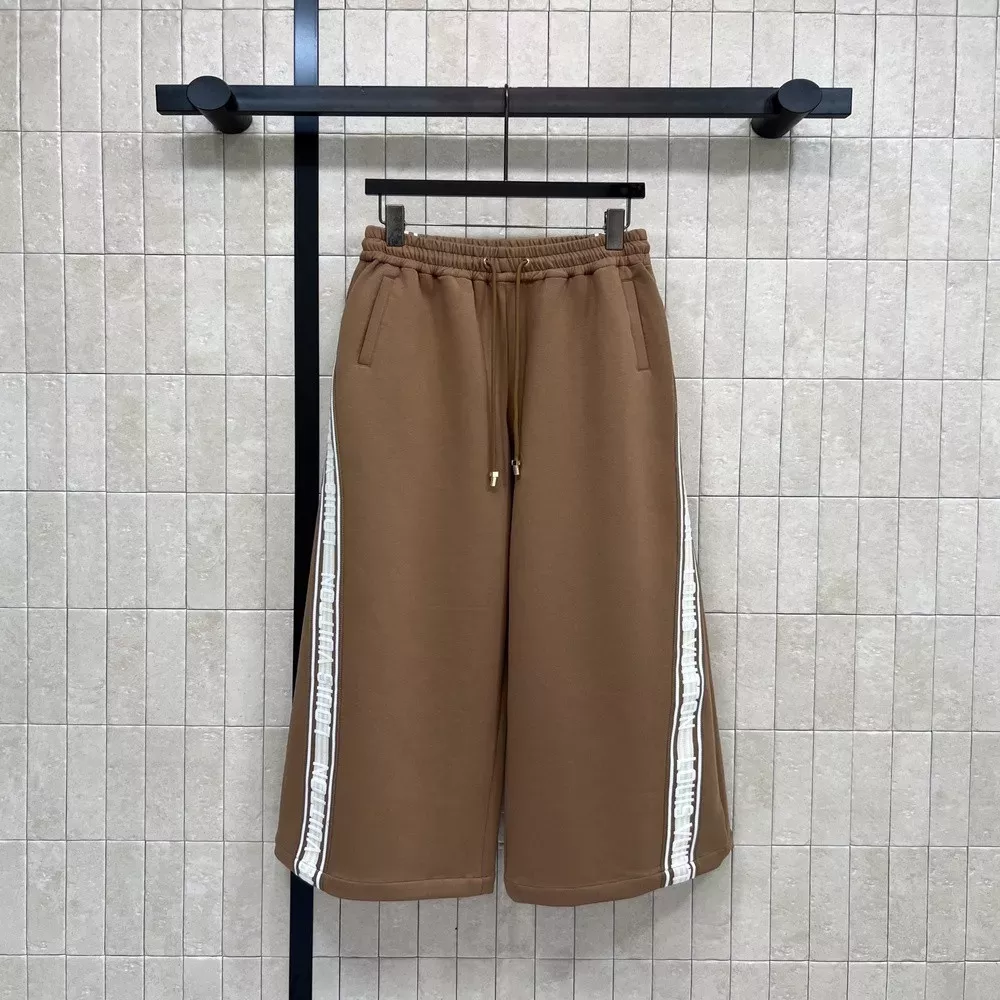 루이비통 측면 로고 스트라이프 드로스트링 브라운 팬츠