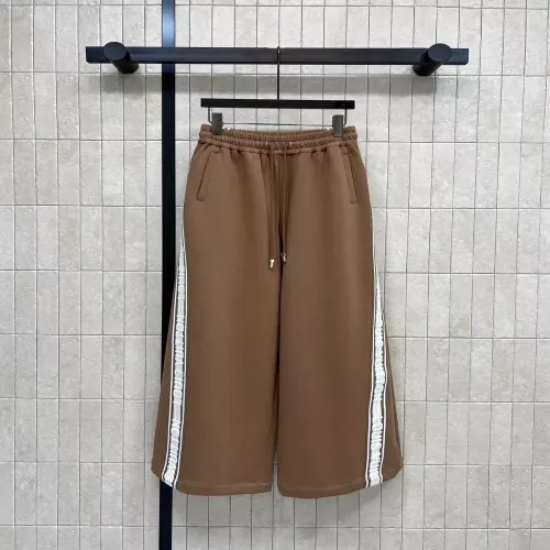 루이비통 측면 로고 스트라이프 드로스트링 브라운 팬츠