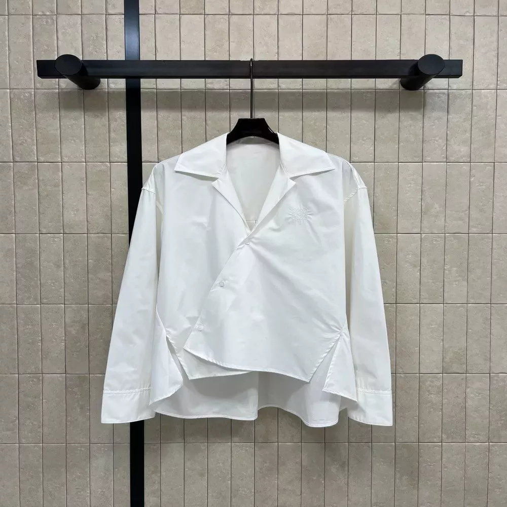로에베 비대칭 브이넥 언밸런스 셔츠