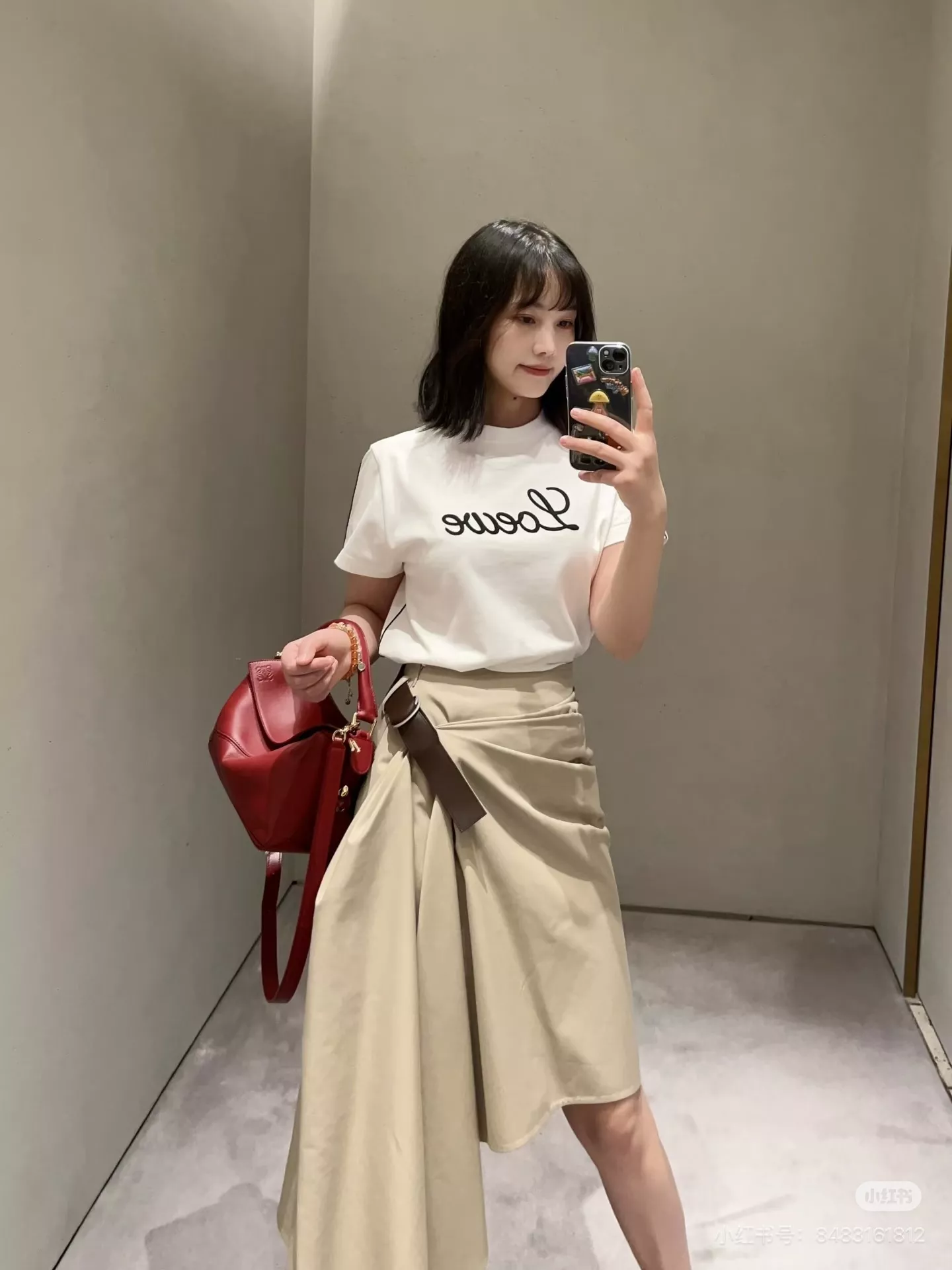 로우클래식 비대칭 언밸런스 코튼 스커트 벨트 세트 상세 이미지 28