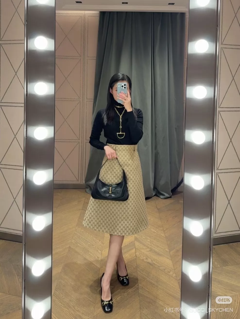 구찌 더블 G 자카드 하이웨이스트 스커트 상세 이미지 18