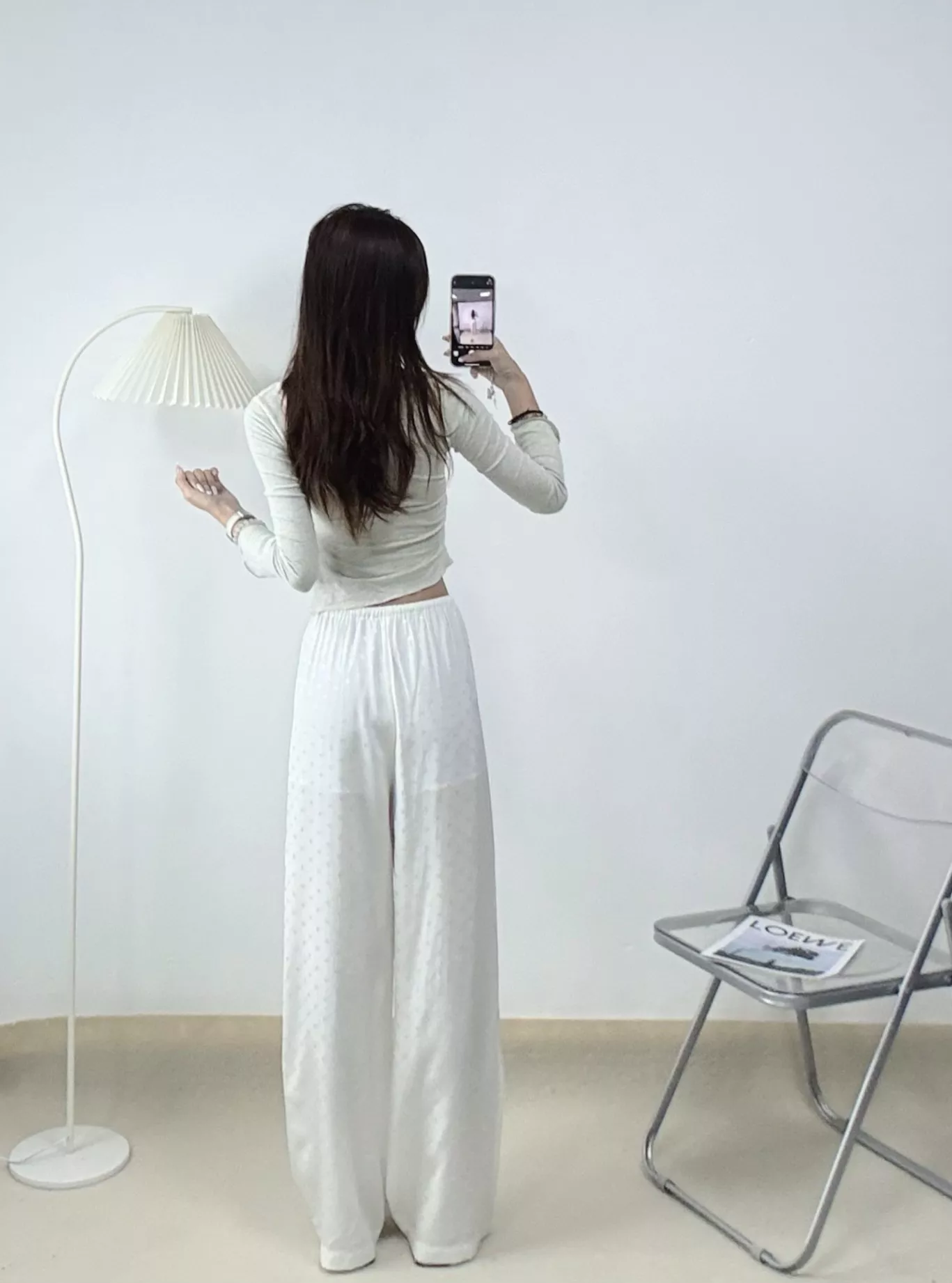 셀린느 트리옹프 자수 와이드 밴딩 팬츠 상세 이미지 17
