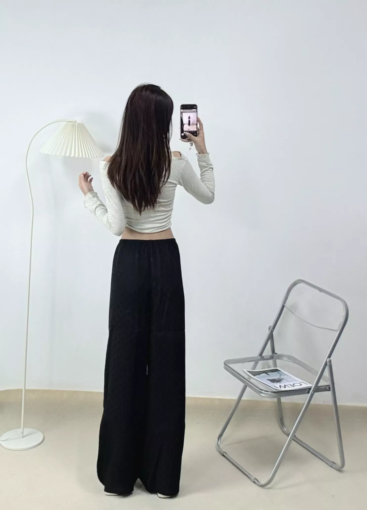 셀린느 트리옹프 자수 와이드 밴딩 팬츠 상세 이미지 23
