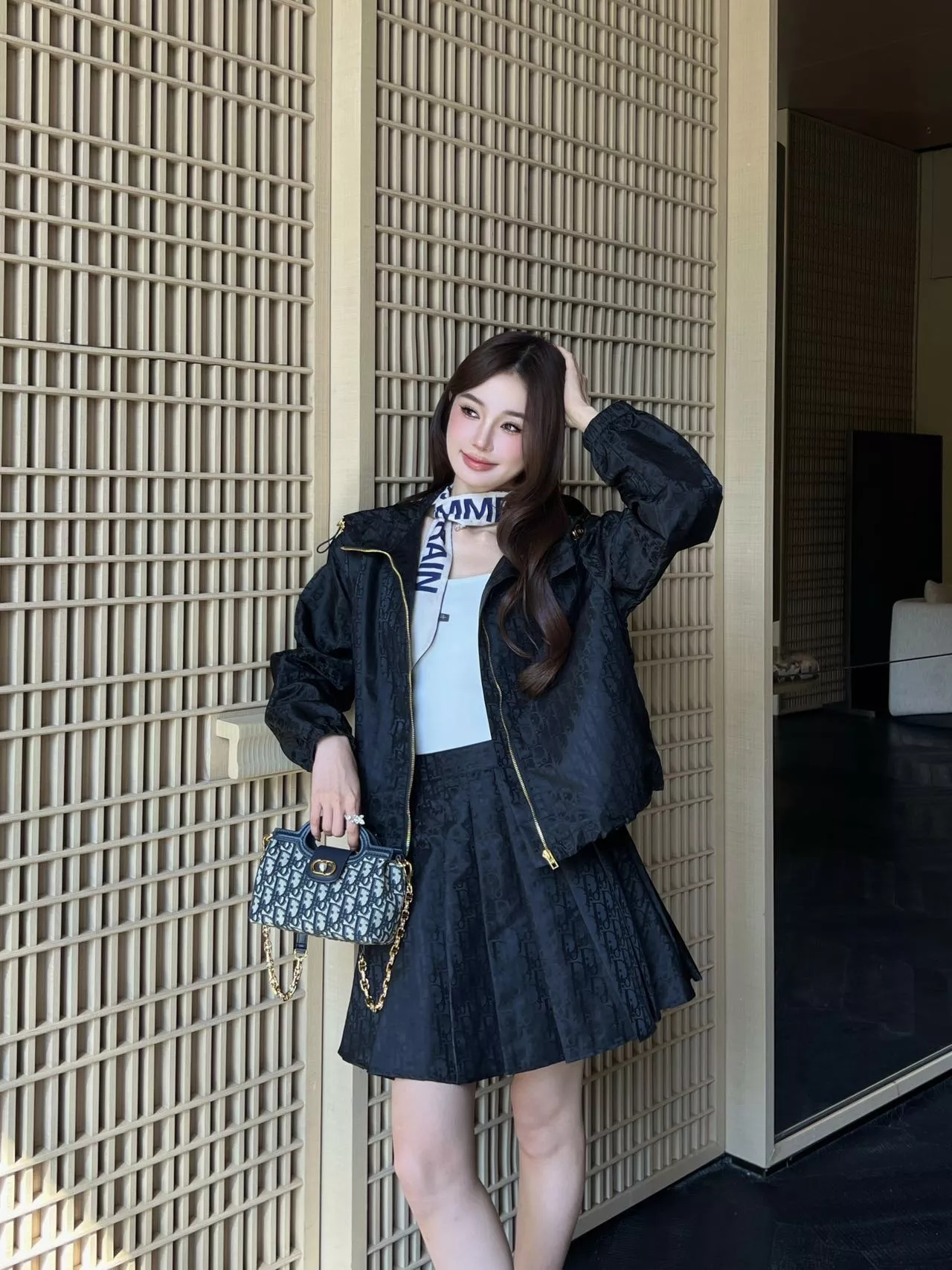디올 오블리크 자카드 하이웨이스트 플리츠 A라인 스커트 상세 이미지 18