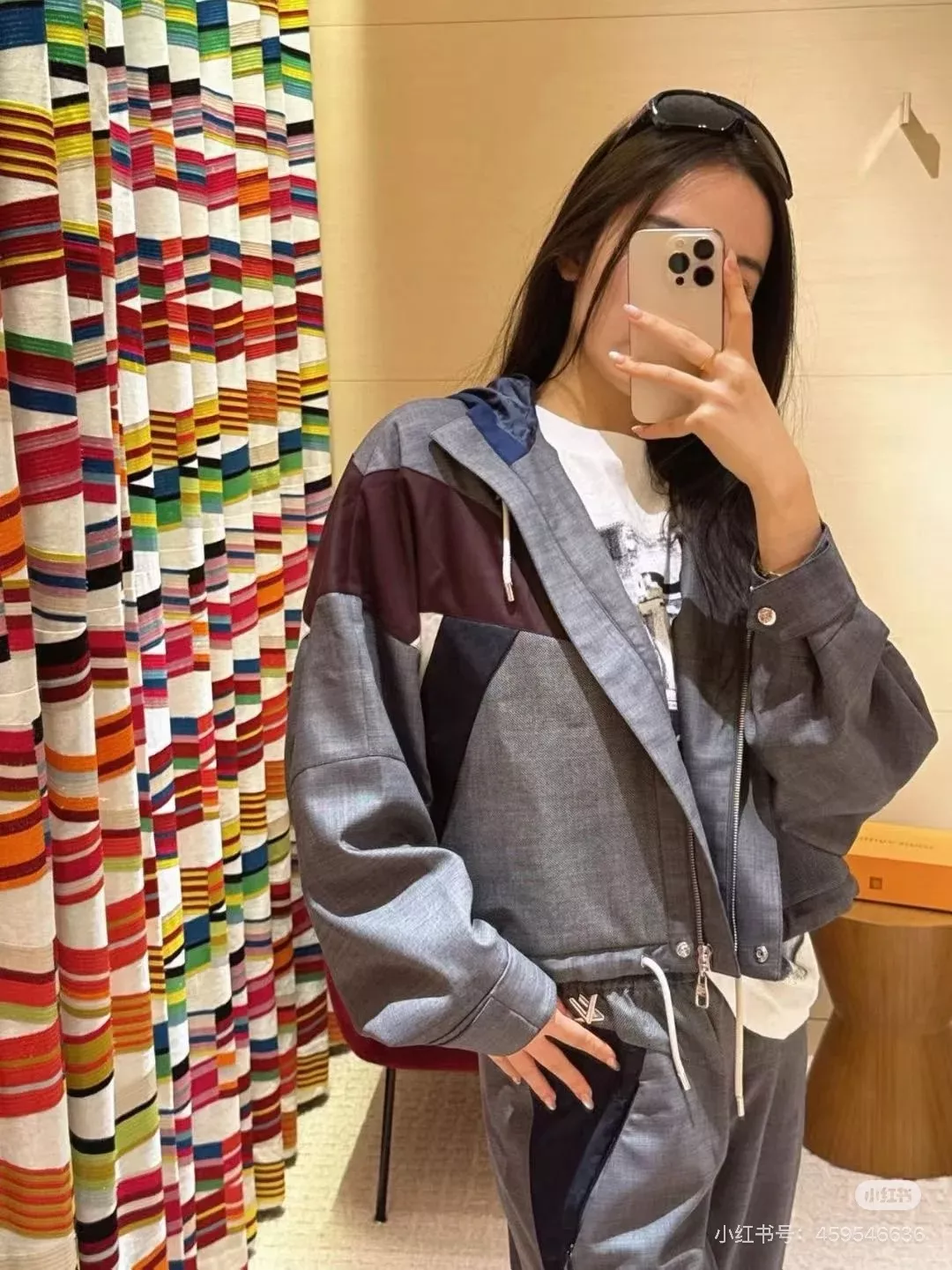 루이비통 26 이른 봄 컬러블록 드로스트링 하이웨스트 팬츠 상세 이미지 19