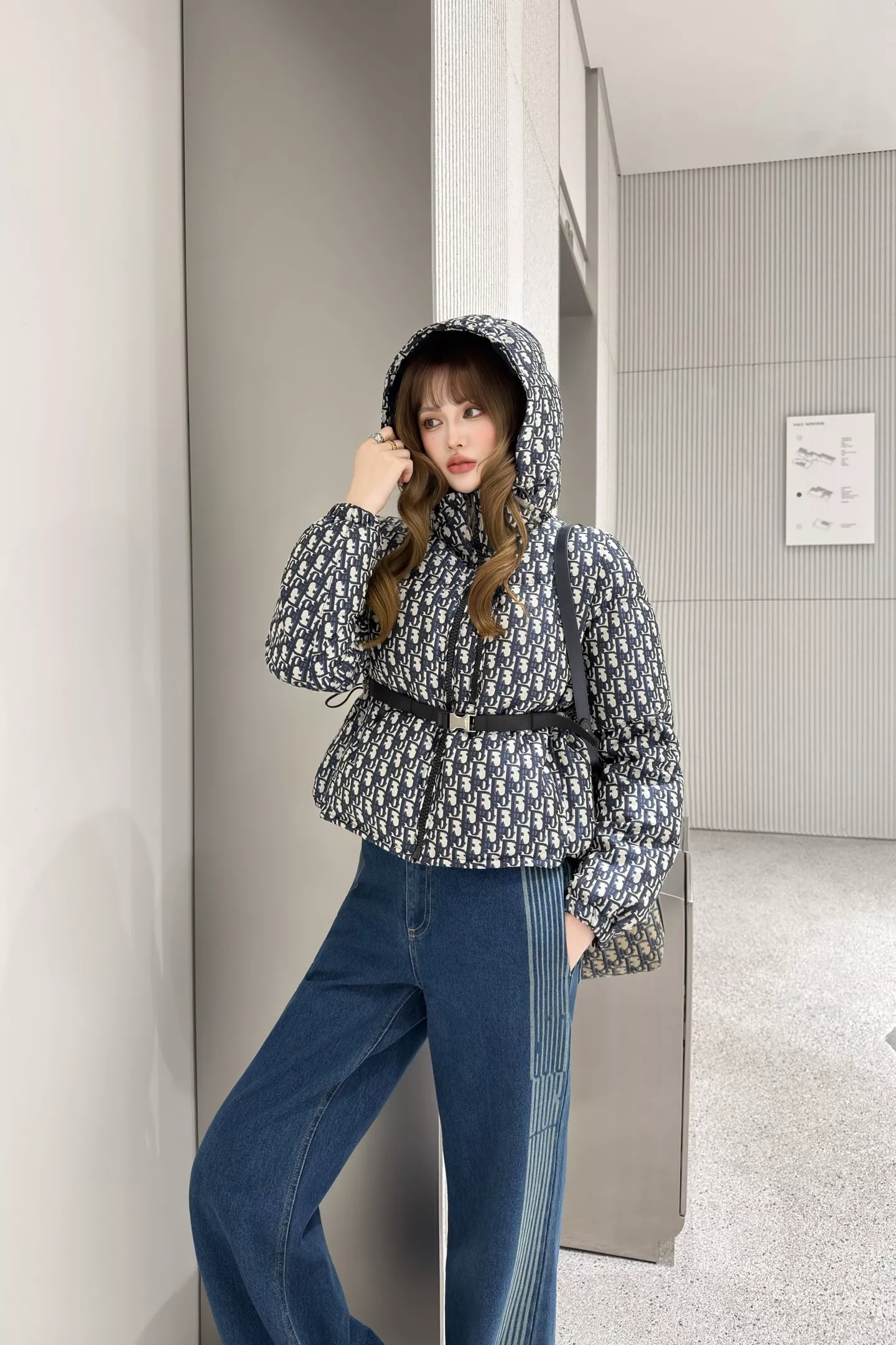 디올 올오버 자카드 후드 숏 다운 재킷 상세 이미지 47