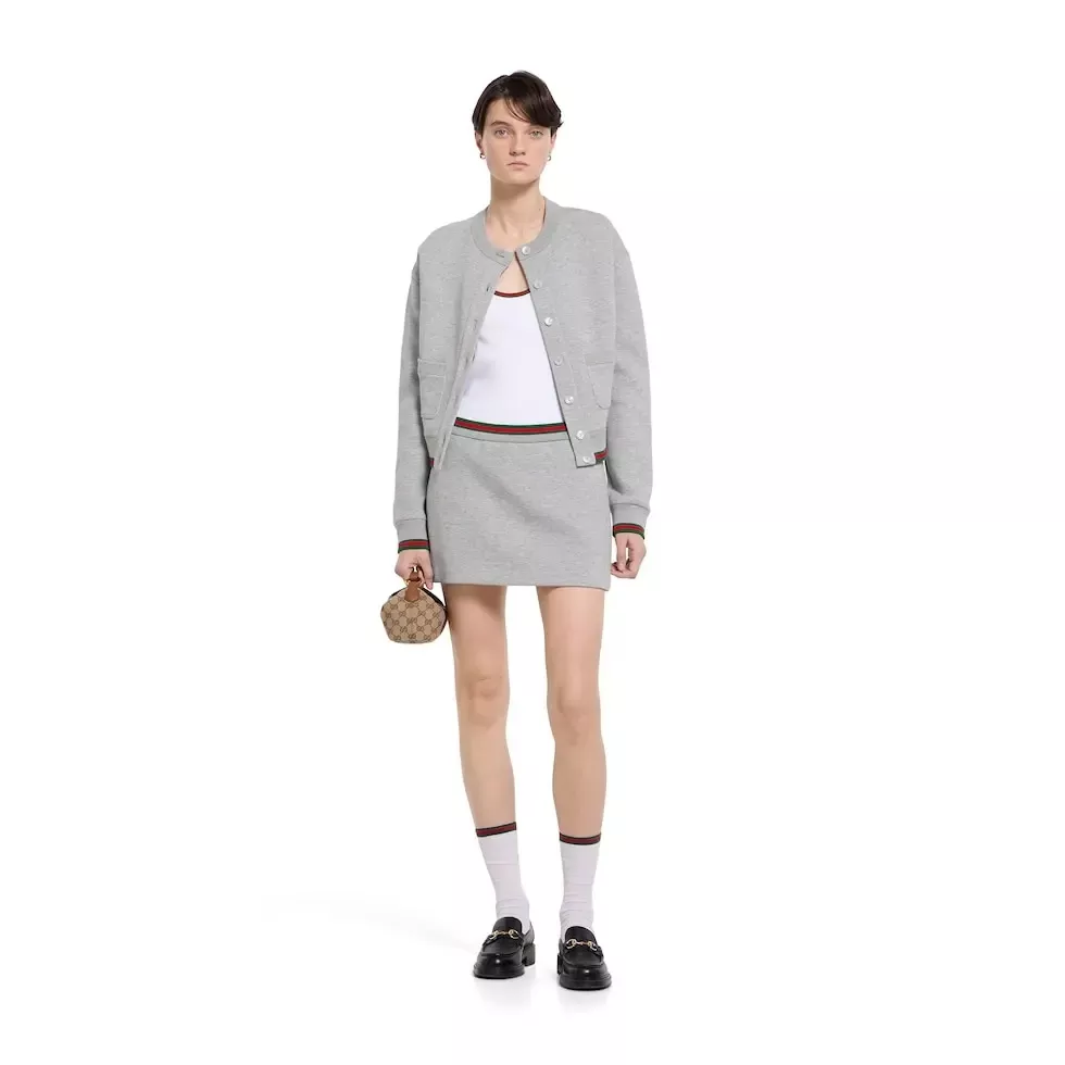 구찌 로고 버튼 라운드넥 스웻 가디건 상세 이미지 12