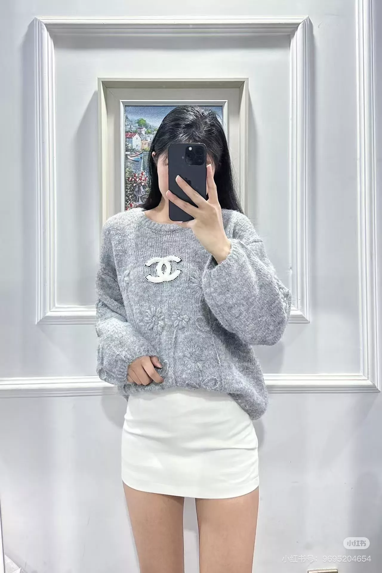 샤넬 26SS 플라워 자수 더블C 니트 풀오버 상세 이미지 21