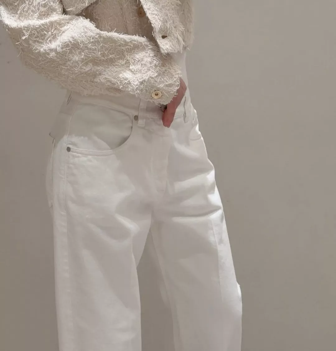 노브랜드 신상 화이트 스트레치 데님 코튼 롱팬츠 상세 이미지 14