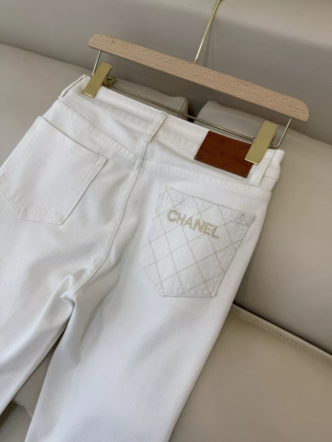 샤넬 스타일 데님 코튼 슬림 부츠컷 팬츠 상세 이미지 8