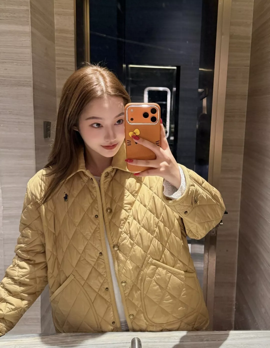 랄프로렌 퀼팅 카라 코듀로이넥 버튼 패딩 재킷 상세 이미지 13