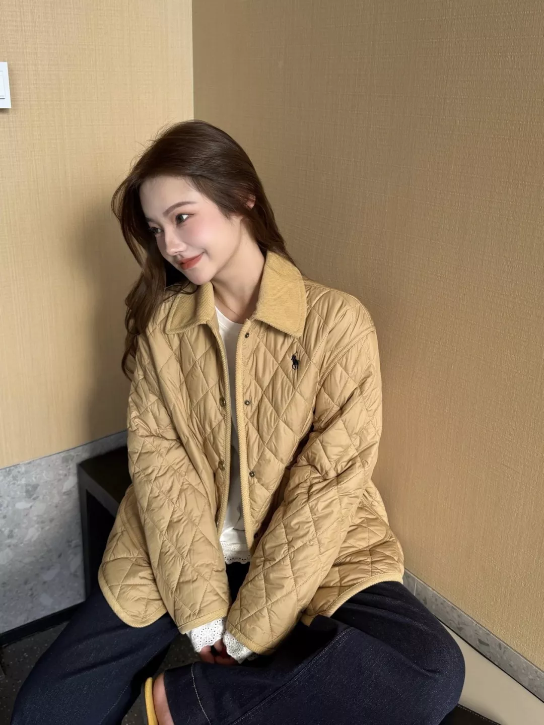 랄프로렌 퀼팅 카라 코듀로이넥 버튼 패딩 재킷 상세 이미지 12