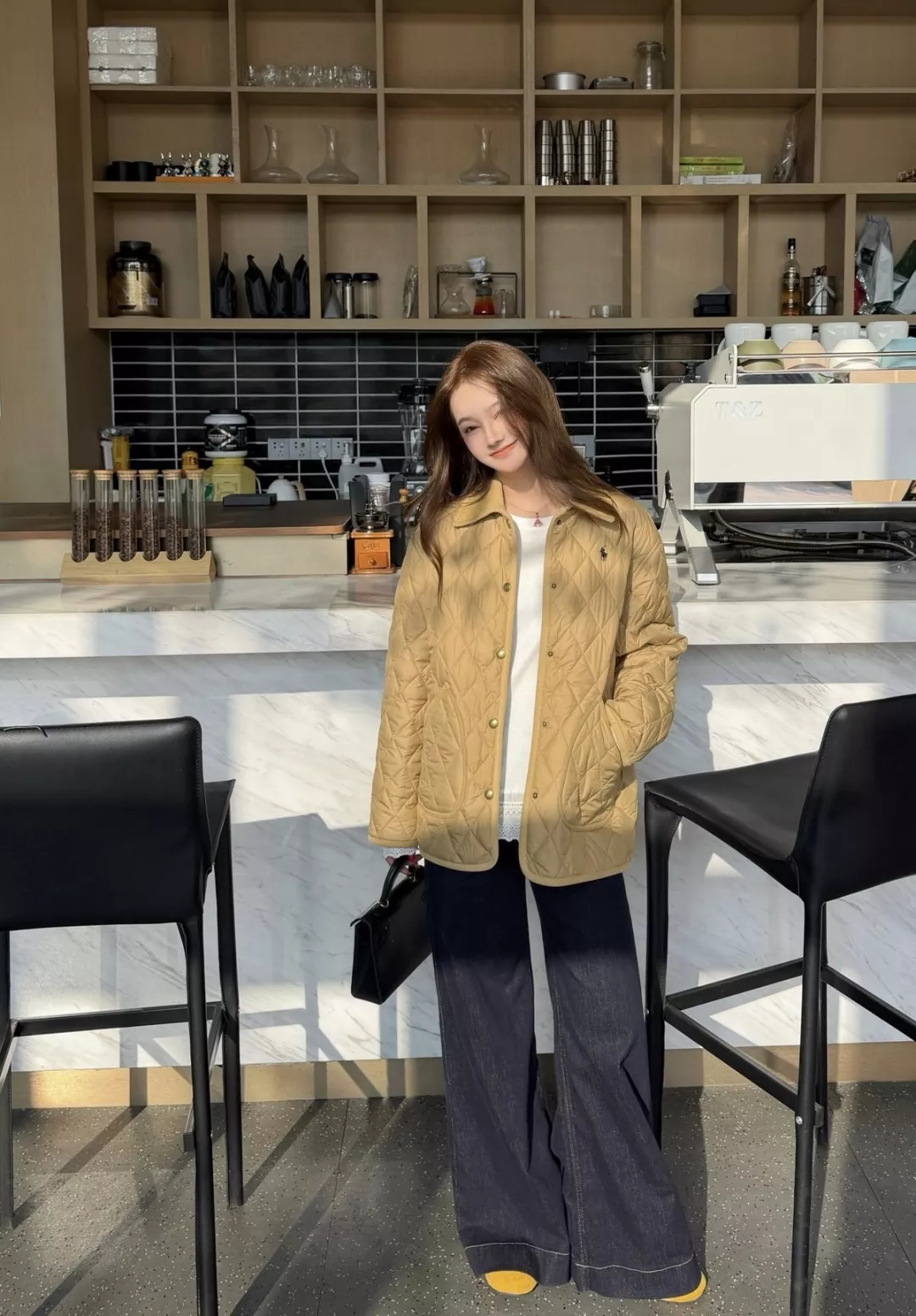 랄프로렌 퀼팅 카라 코듀로이넥 버튼 패딩 재킷 상세 이미지 11