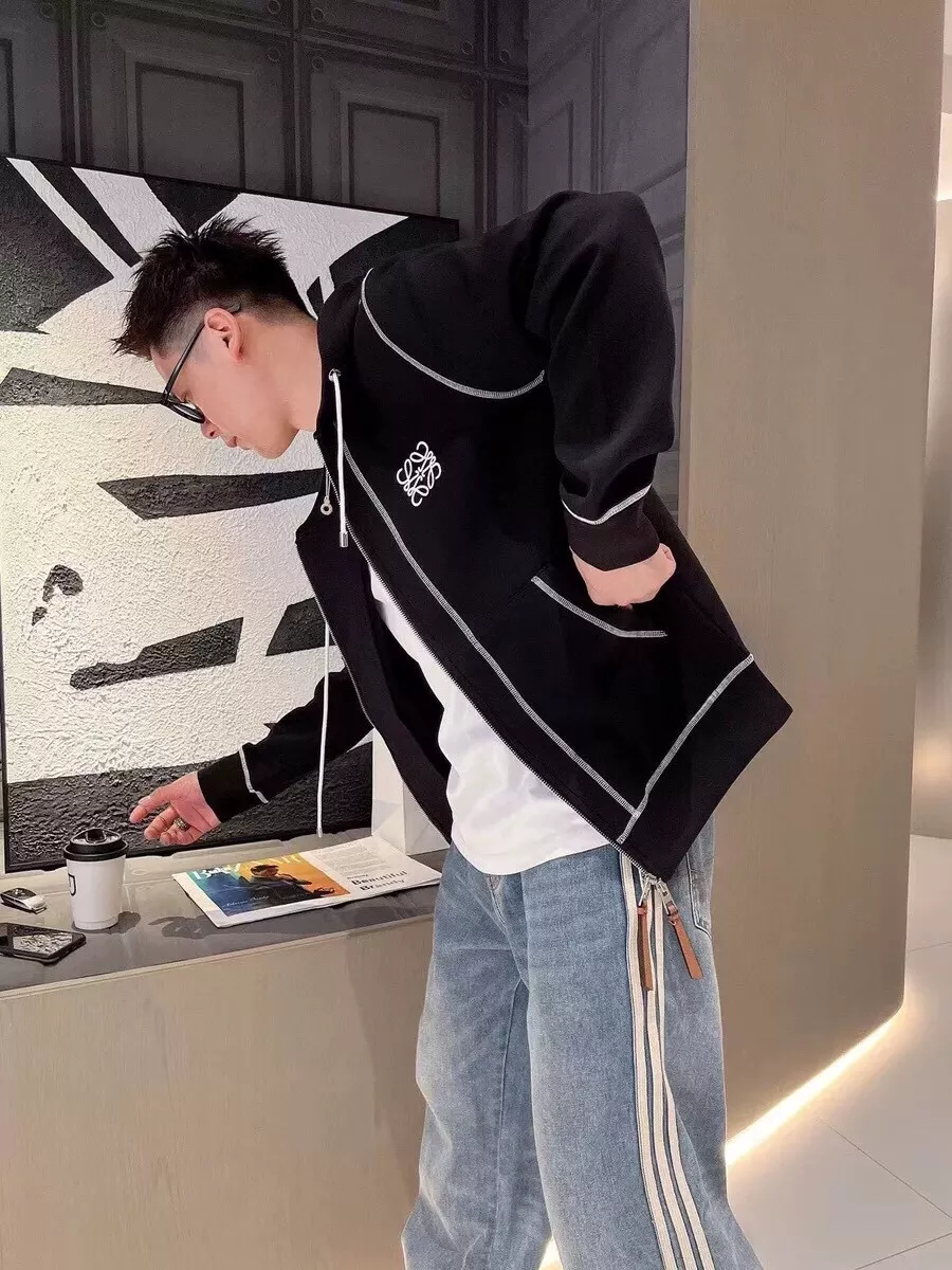 로에베 마르실 배색 스티치 집업 후드 상세 이미지 17