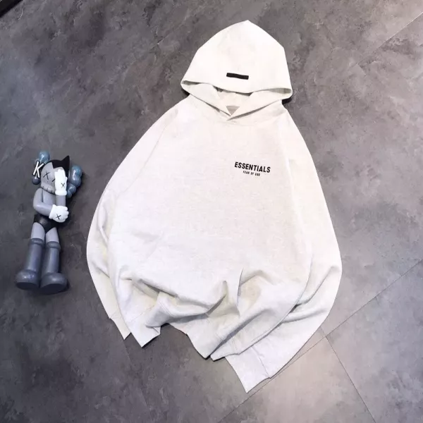 피어오브갓 에센셜 앞뒤 플로킹 레터링 후드