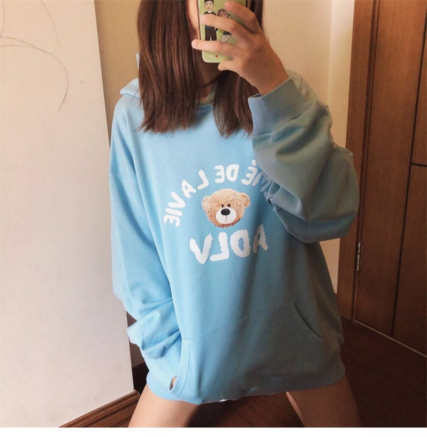 아크메드라비 블루 베어 그래픽 로고 후드 상세 이미지 17