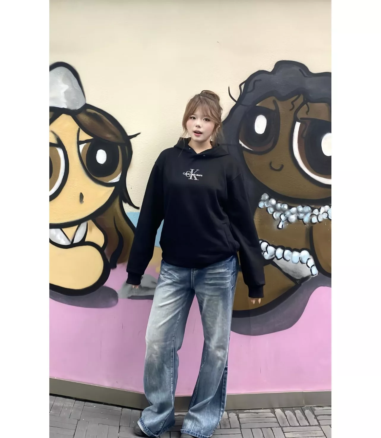 캘빈클라인 CK 자수 로고 기모 후드 상세 이미지 17
