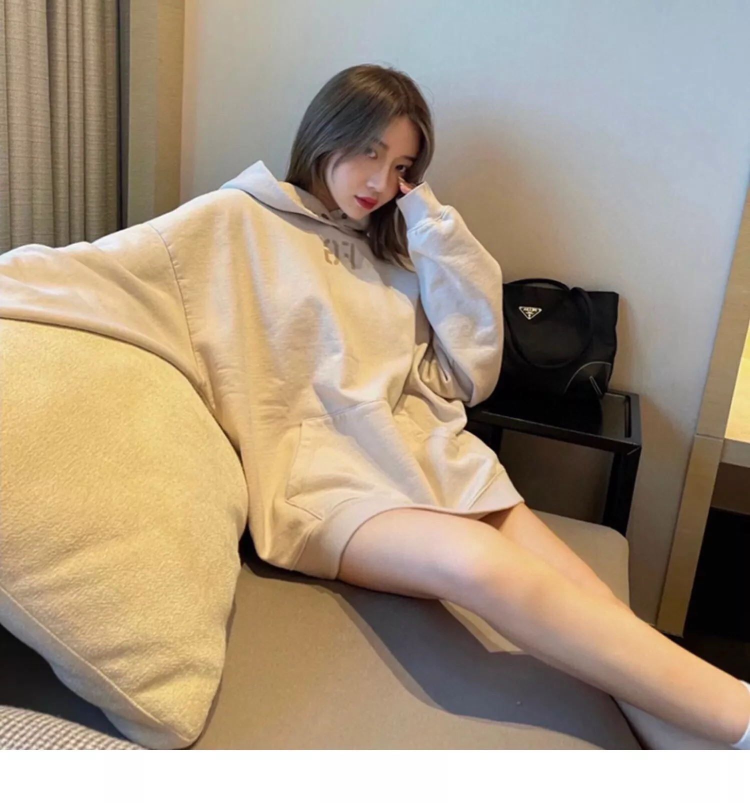 피어오브갓 FG 플로킹 레터링 양털안감 후드 상세 이미지 10
