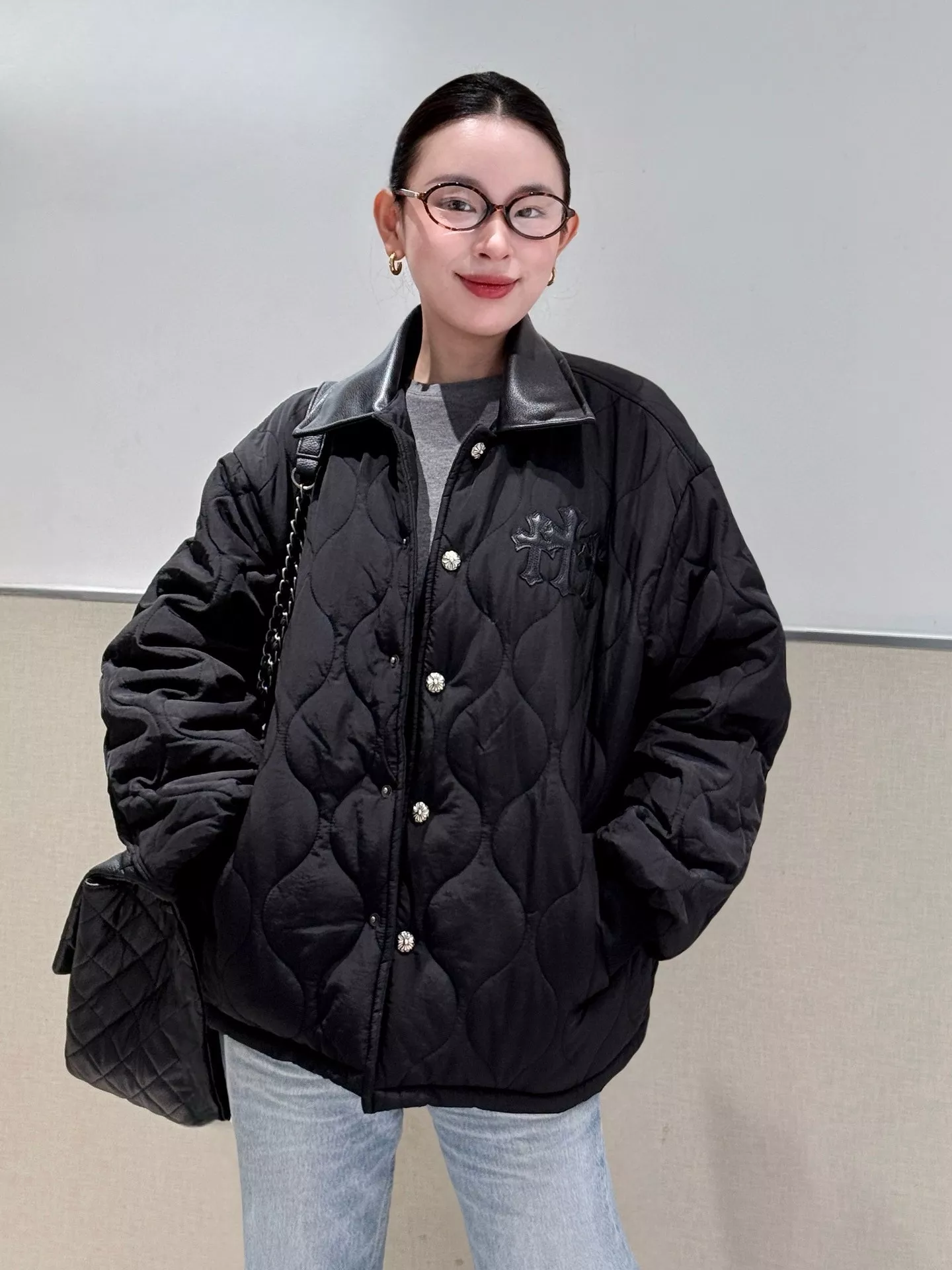 크롬하츠 가죽 카라 퀼팅 버튼 재킷 상세 이미지 35