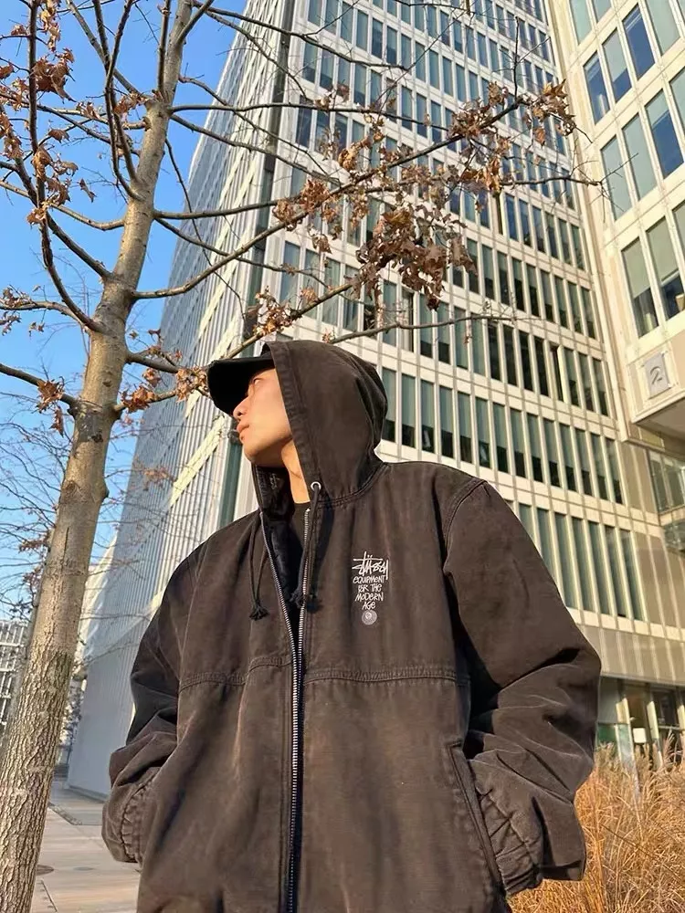 스투시 워시드 빈티지 레터 자수 후드 패딩 재킷 상세 이미지 23