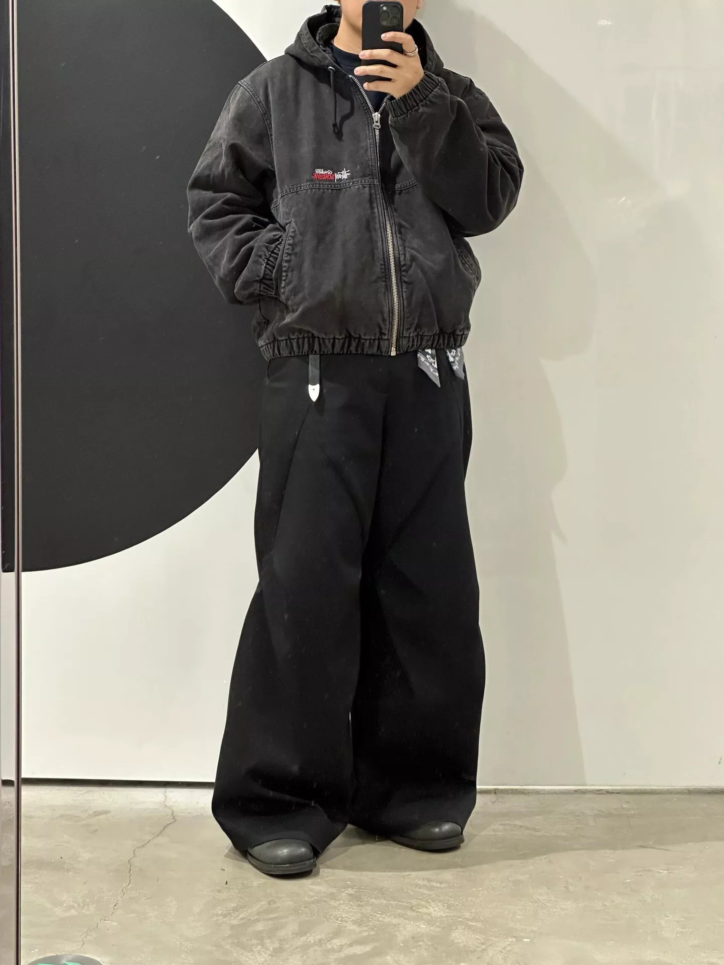스투시 24FW 워싱 빈티지 로고 자수 집업 코튼 재킷 상세 이미지 48