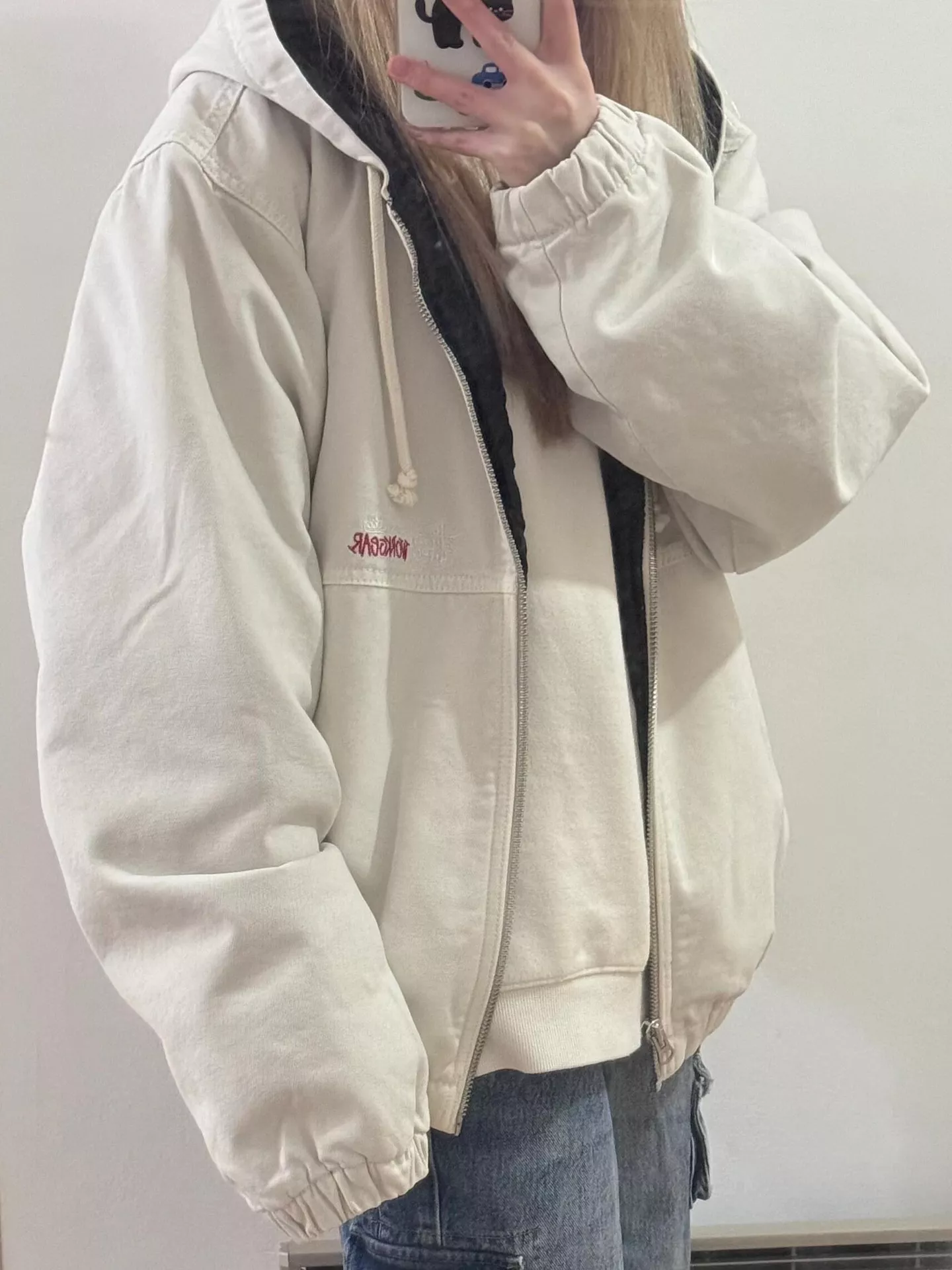 스투시 24FW 워싱 빈티지 로고 자수 집업 코튼 재킷 상세 이미지 31
