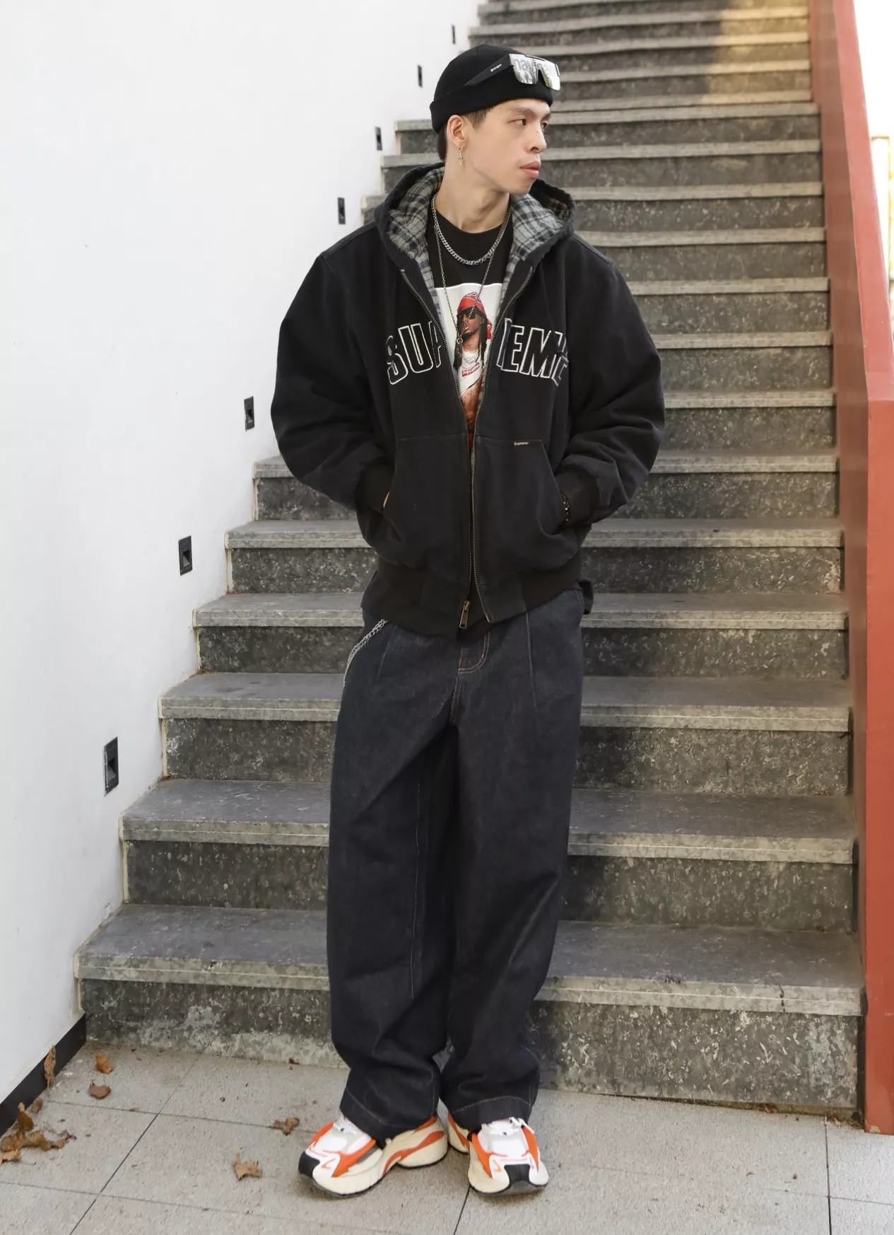 슈프림 FW25 리플렉티브 아치 로고 후드 워크 재킷 상세 이미지 42