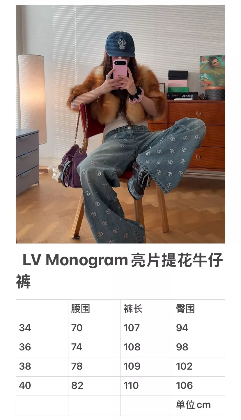 루이비통 모노그램 시퀸 로고 워싱 데님 팬츠 상세 이미지 16