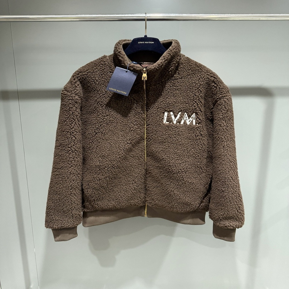 루이비통 LVM 로고 하이넥 플리스 집업 재킷